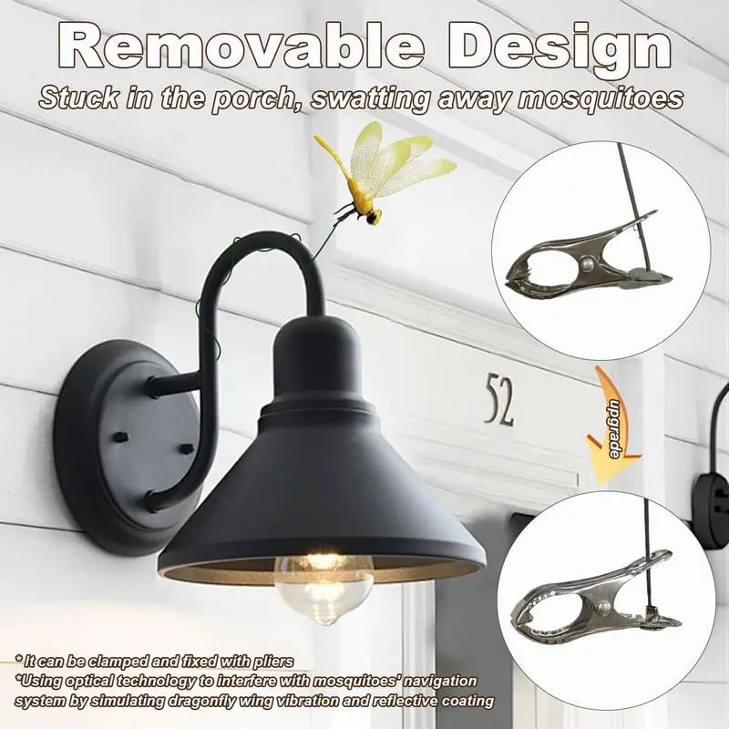 12 Counts Outdoor Fake Dragonfly Rod Clip, Garden MetalDragonfly Clip