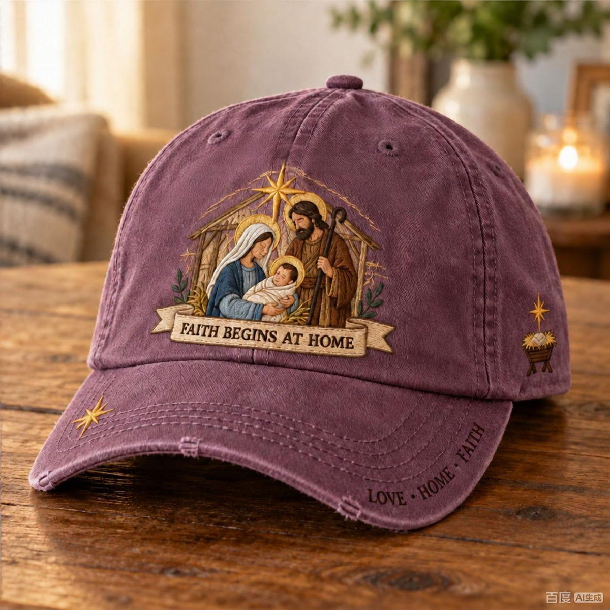 ✝️ Holy Family Faith Begins At Home Baseball Cap