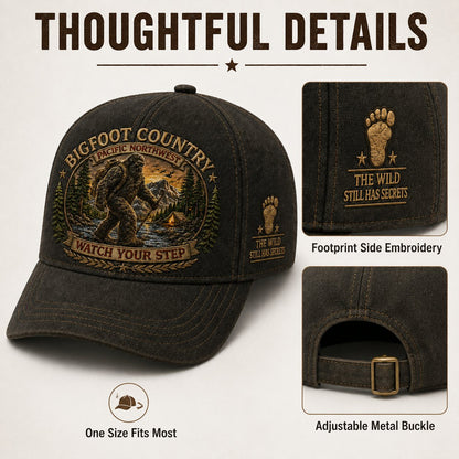 🦶Bigfoot Country Vintage Embroidered Cap – Free Collector Coin Included