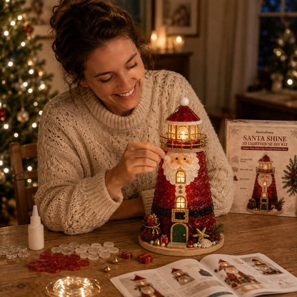🎅🎅 2026 Christmas Gift 50% Off--🎄Beginner-Friendly DIY Lighted Christmas Character Sea Glass-Style Lighthouse Kit Collection | Complete Kit with Sea Glass-Style Pieces, LED Lights & Step-by-Step Guide Included 💕