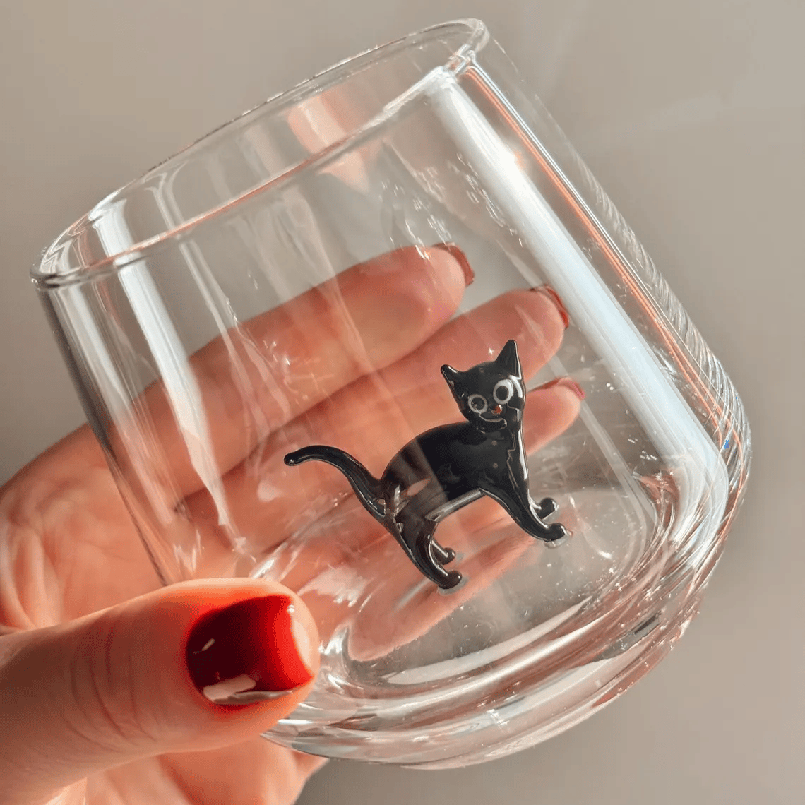 🐱🐱 Handmade Murano Glass Cat Wine Glass