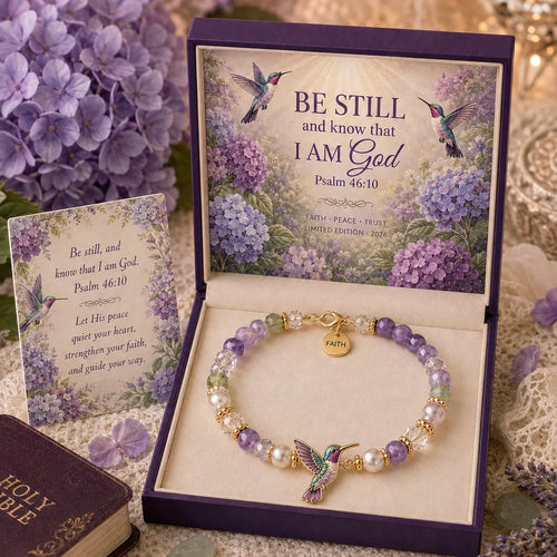 🎅 2026 Christmas Gift 50% Off--✝️ Psalm 46:10 Faith Bracelet | Limited Edition 2026 Christian Jewelry with 7 Meaningful Nature Symbols, Gemstone-Style Beads & Scripture Gift Box 🤍