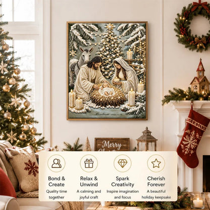 💥🏆Nativity Scene Diamond Painting Kit | Jesus Christ Christmas Faith Art Decor