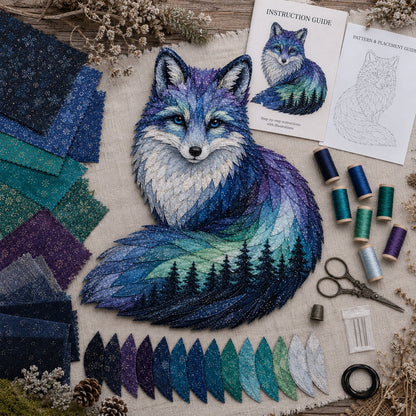 ⏳🌌🌌Last Day 50% OFF - 🐺Northern Lights Wildlife DIY Patchwork Kit