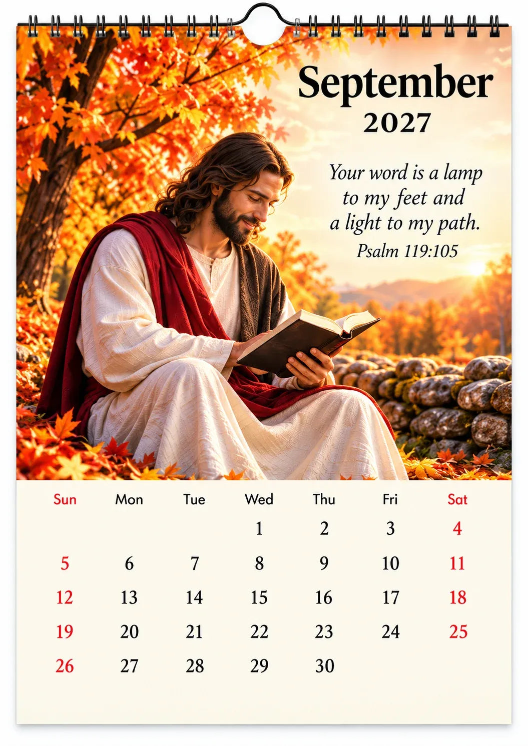 ✝️✝️ 2027 Seasons of Faith Wall Calendar | 12 Months of Christian-Inspired Artwork, Peaceful Countryside Scenes & Shepherd Imagery for Home, Prayer Spaces & Meaningful Gifts 🌿