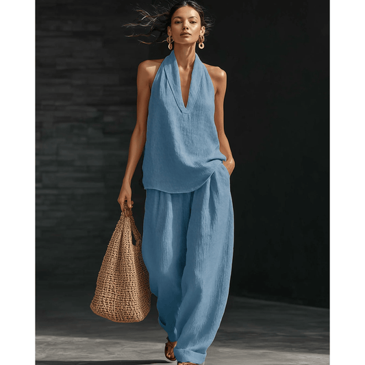 🎁Last Day Promotion 60% OFF🌴✨2026 Summer Boho 100%Linen Two-Piece Set