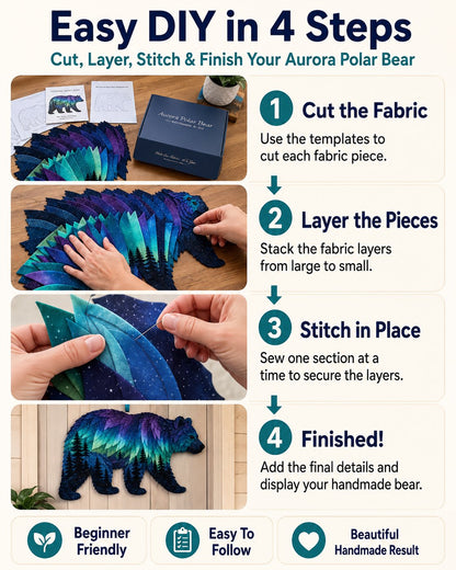 ⏳🌌🌌Last Day 50% OFF - 🐺Northern Lights Wildlife DIY Patchwork Kit