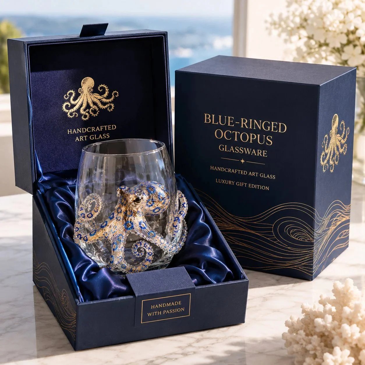 🎁🎁The Perfect Beach House Gift 🌊3D Ocean Animal Artisan Glassware Collection