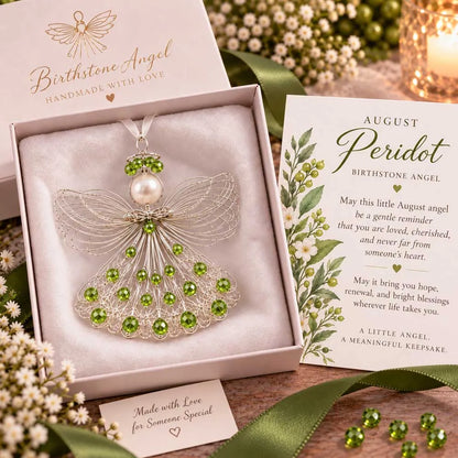 ⏳⏳⏳ Last Day 50% OFF – 👼Handmade Birthstone Angel Wire Ornament |12 Meaningful Birthstone Colors with Keepsake Card ✨