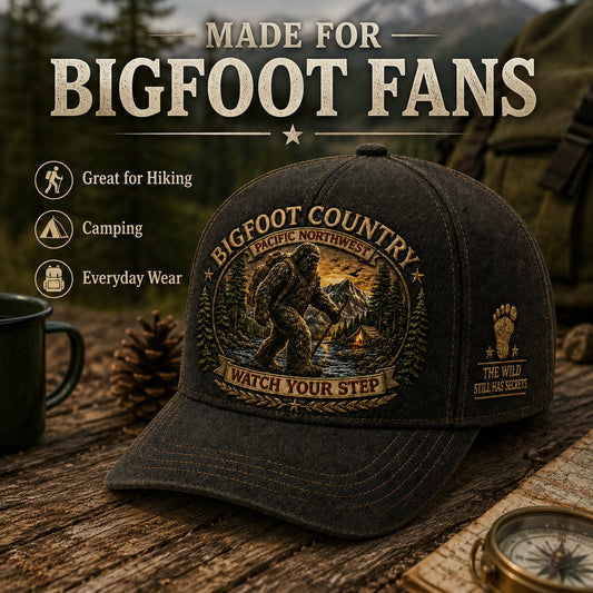 🦶🦶Bigfoot Country Vintage Embroidered Cap – Free Collector Coin Included