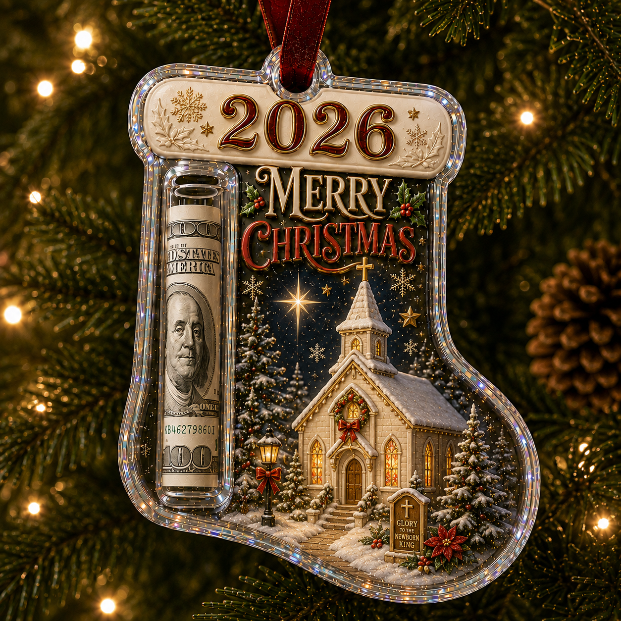 🎅 🎅2026 Christmas Gift 50% Off--Cash Clip Christmas Tree Ornament – Novelty Holiday Money Gift Clip | 9 Festive Styles