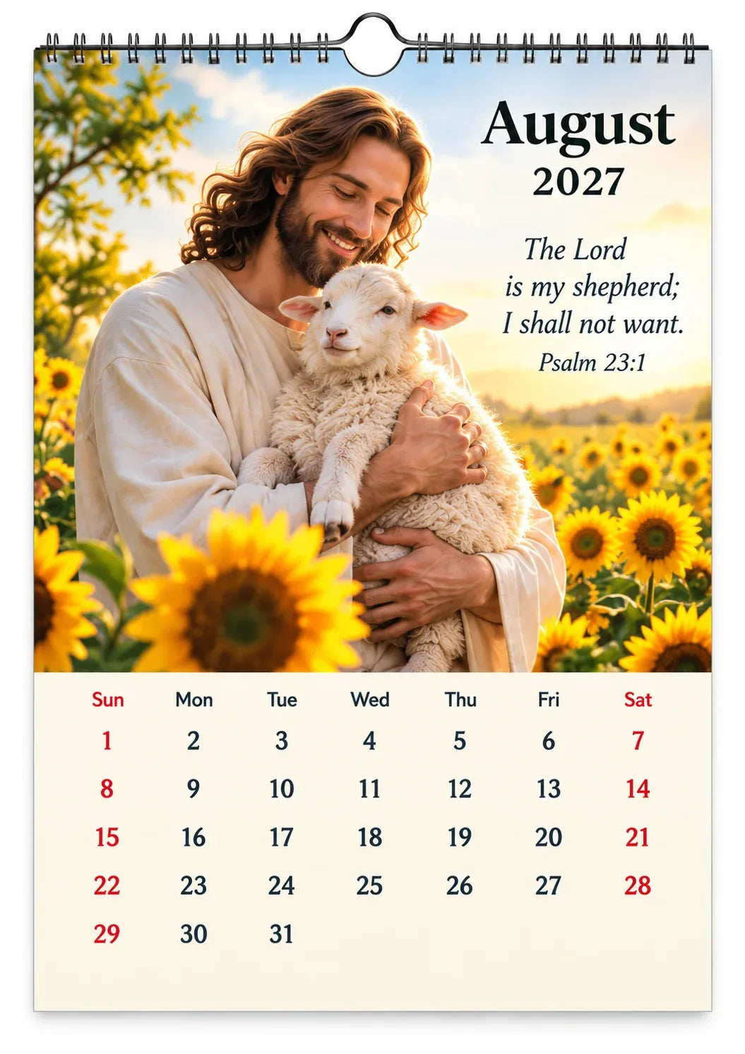✝️✝️ 2027 Seasons of Faith Wall Calendar | 12 Months of Christian-Inspired Artwork, Peaceful Countryside Scenes & Shepherd Imagery for Home, Prayer Spaces & Meaningful Gifts 🌿