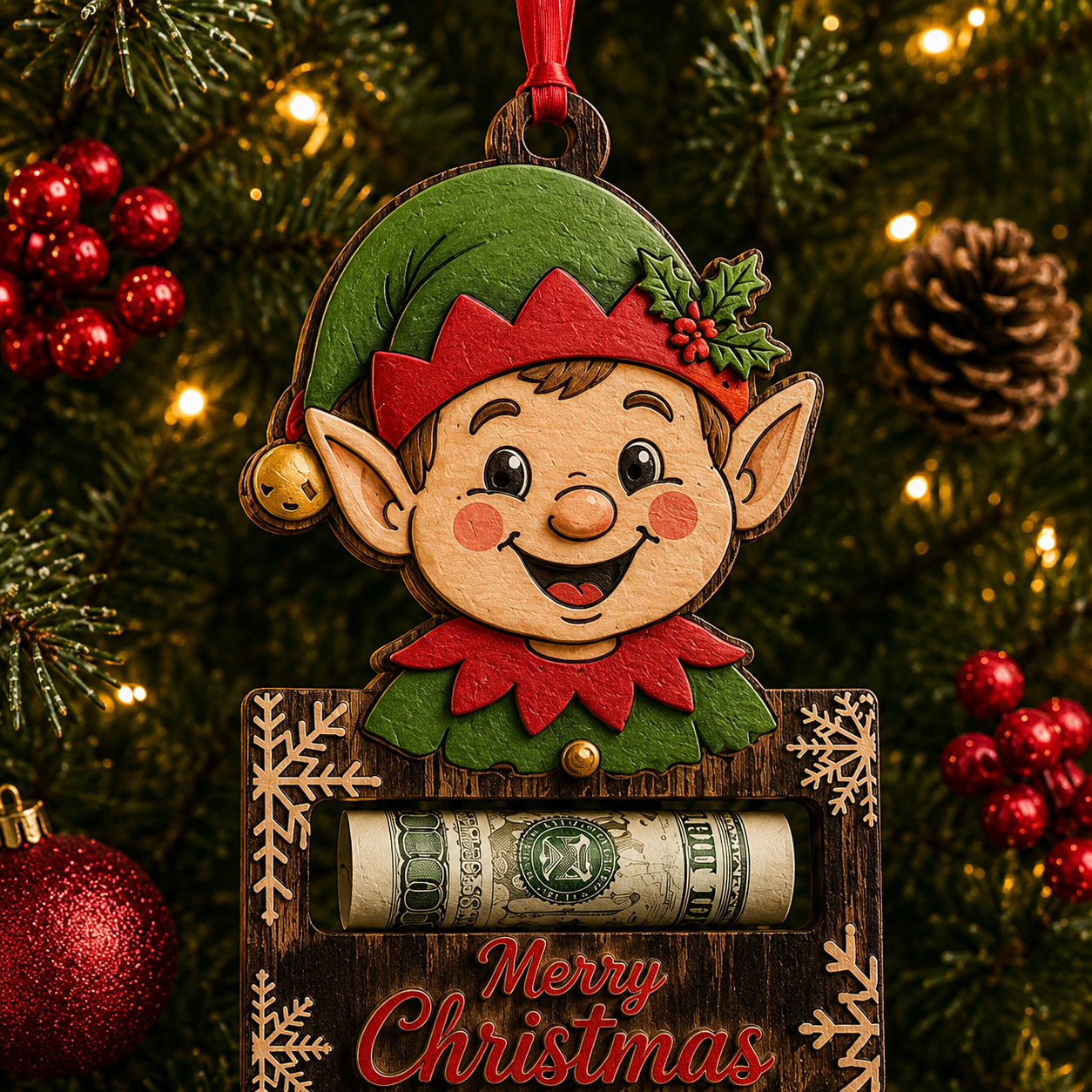 🎅 2026 Christmas Gift 50% Off--Christmas Cash Gift Ornament | Money Holder Tree Decoration 10 Styles