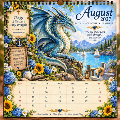 🔥🔥LAST DAY 50% OFF - 🐉📖2027 Dragon Seasons of Faith Calendar – 12 Fantasy Dragons, Scripture & Seasonal Christian Art