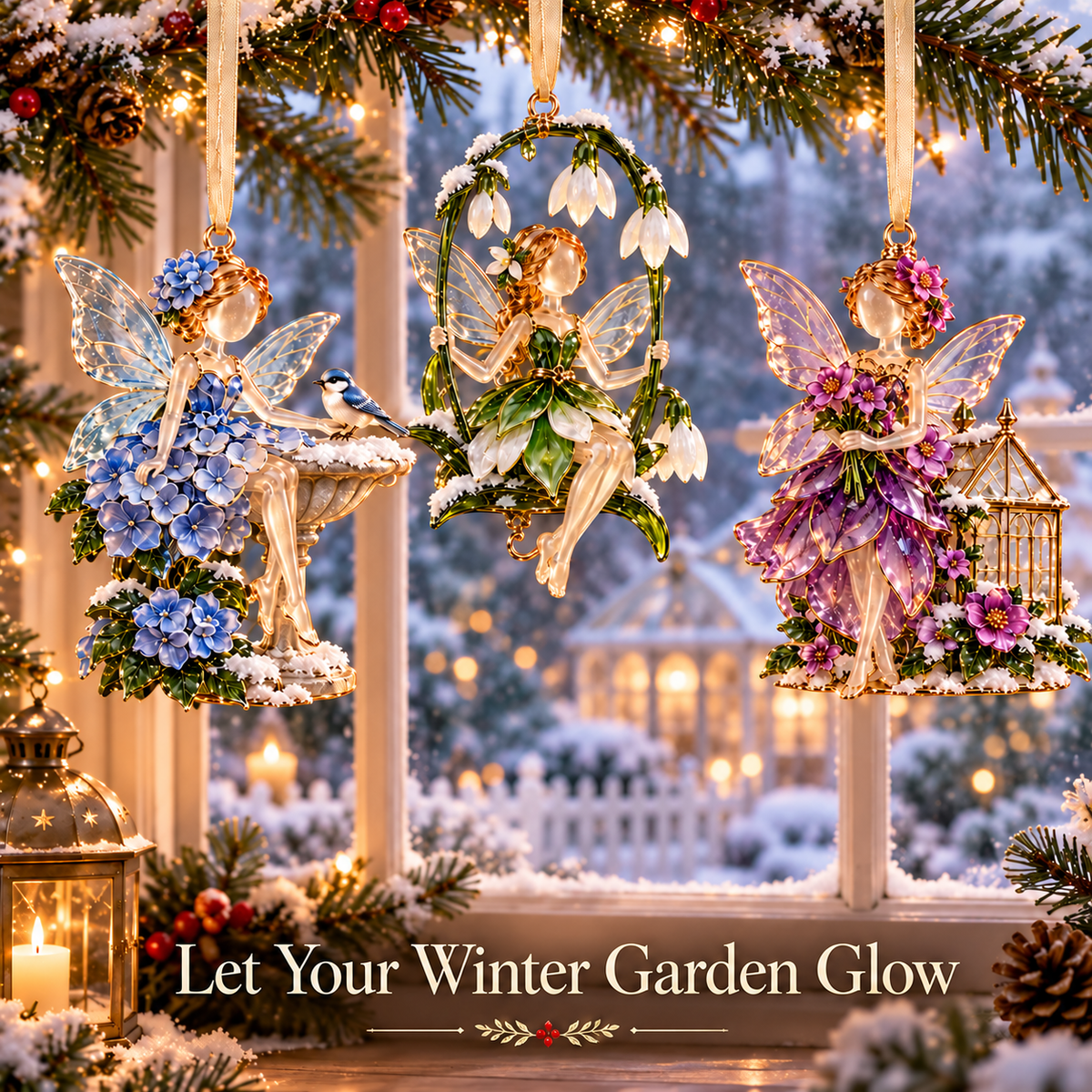 ⏳ Last Day 50% OFF - Winter Garden Fairies – 6 Enchanting Christmas Ornament Designs