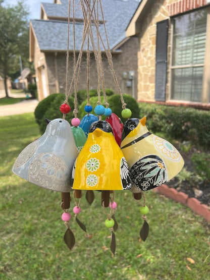 Hand-Painted Ceramic Bird wind Chimes (Handmade by Jordan Maynard)-Buy 2 Free Shipping