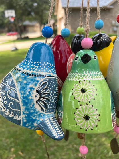 Hand-Painted Ceramic Bird wind Chimes (Handmade by Jordan Maynard)-Buy 2 Free Shipping