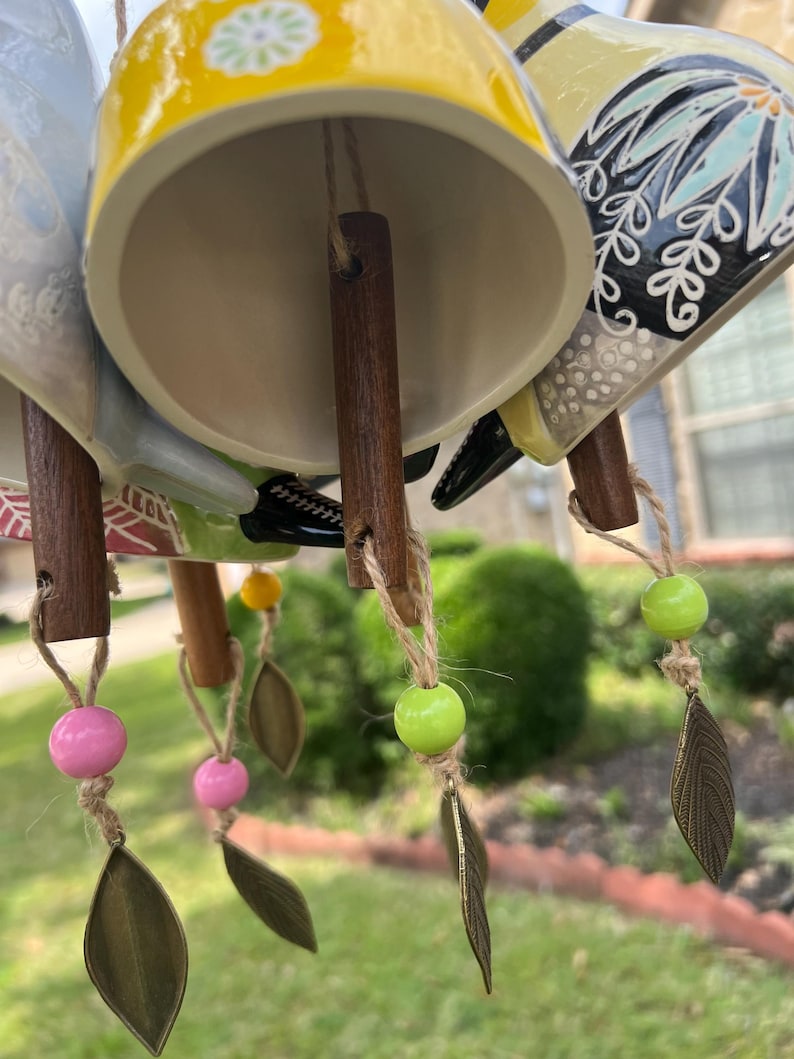 Hand-Painted Ceramic Bird wind Chimes (Handmade by Jordan Maynard)-Buy 2 Free Shipping