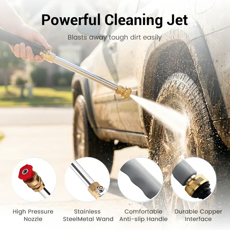 🔥LAST DAY 55% OFF - High-pressure water gun- 3 interchangeable nozzles, durable aluminium alloy & powerful