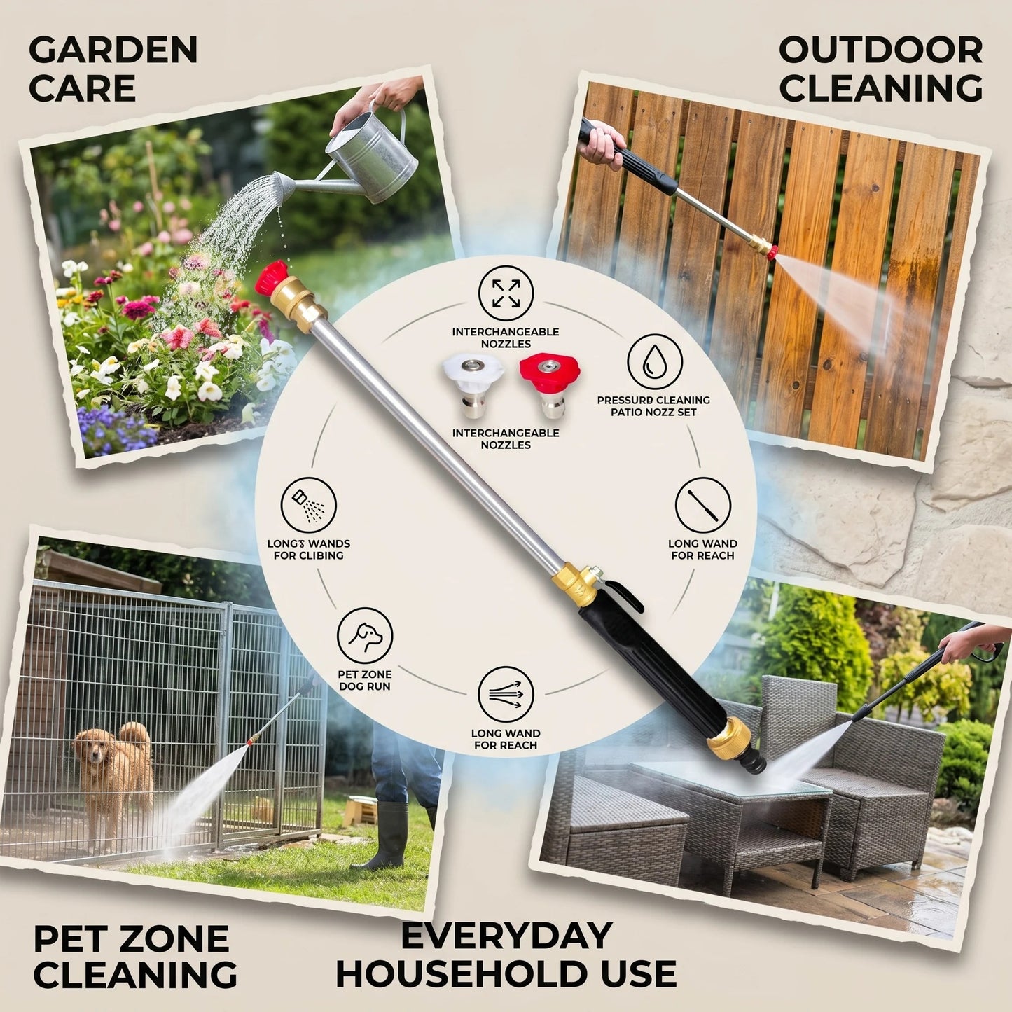 🔥LAST DAY 55% OFF - High-pressure water gun- 3 interchangeable nozzles, durable aluminium alloy & powerful