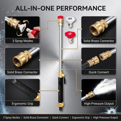 🔥LAST DAY 55% OFF - High-pressure water gun- 3 interchangeable nozzles, durable aluminium alloy & powerful