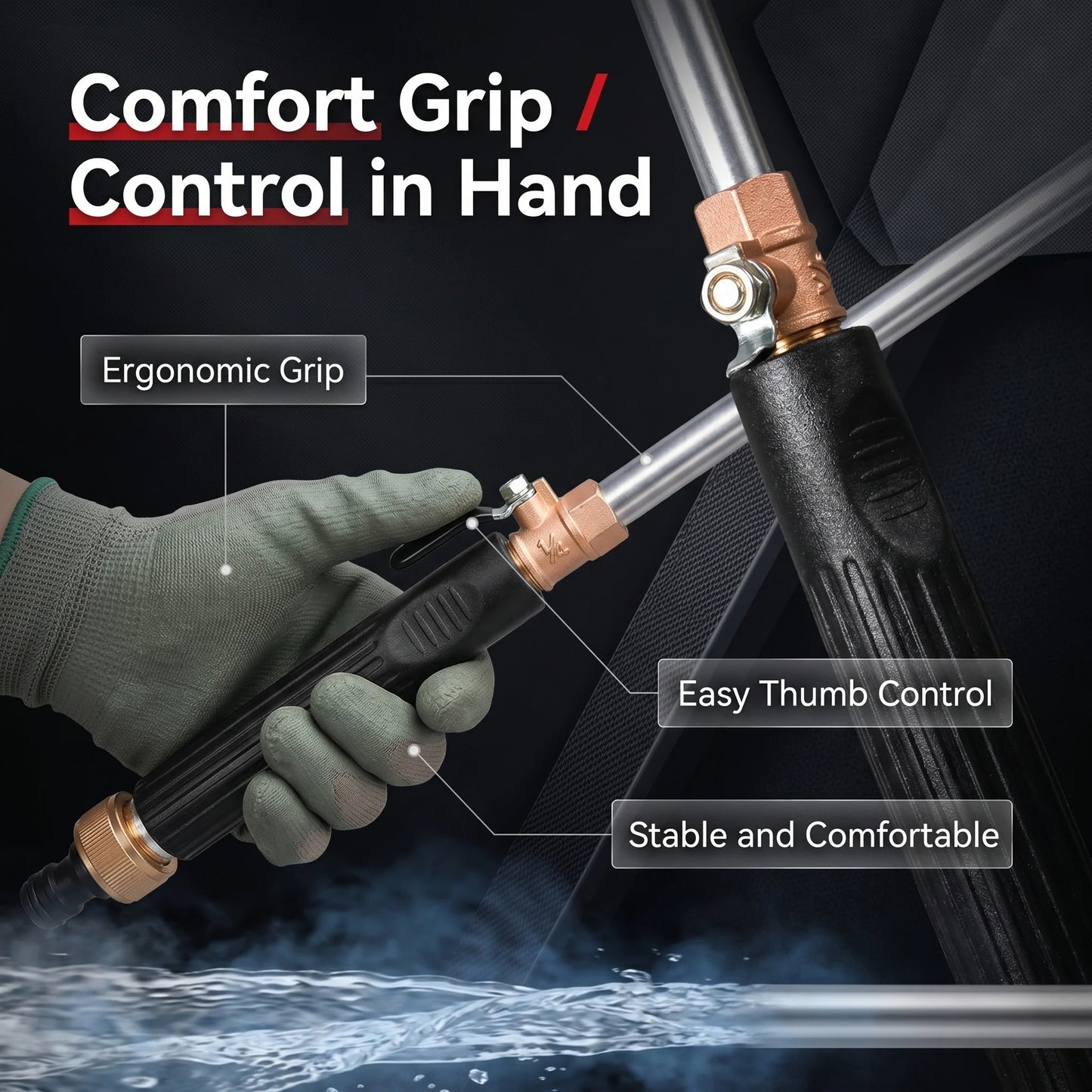 🔥LAST DAY 55% OFF - High-pressure water gun- 3 interchangeable nozzles, durable aluminium alloy & powerful