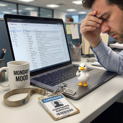 ✨✨"Zero Quacks Given" Middle Finger Duck Keychain & Poem Card Set - The Ultimate Cheeky Gift!